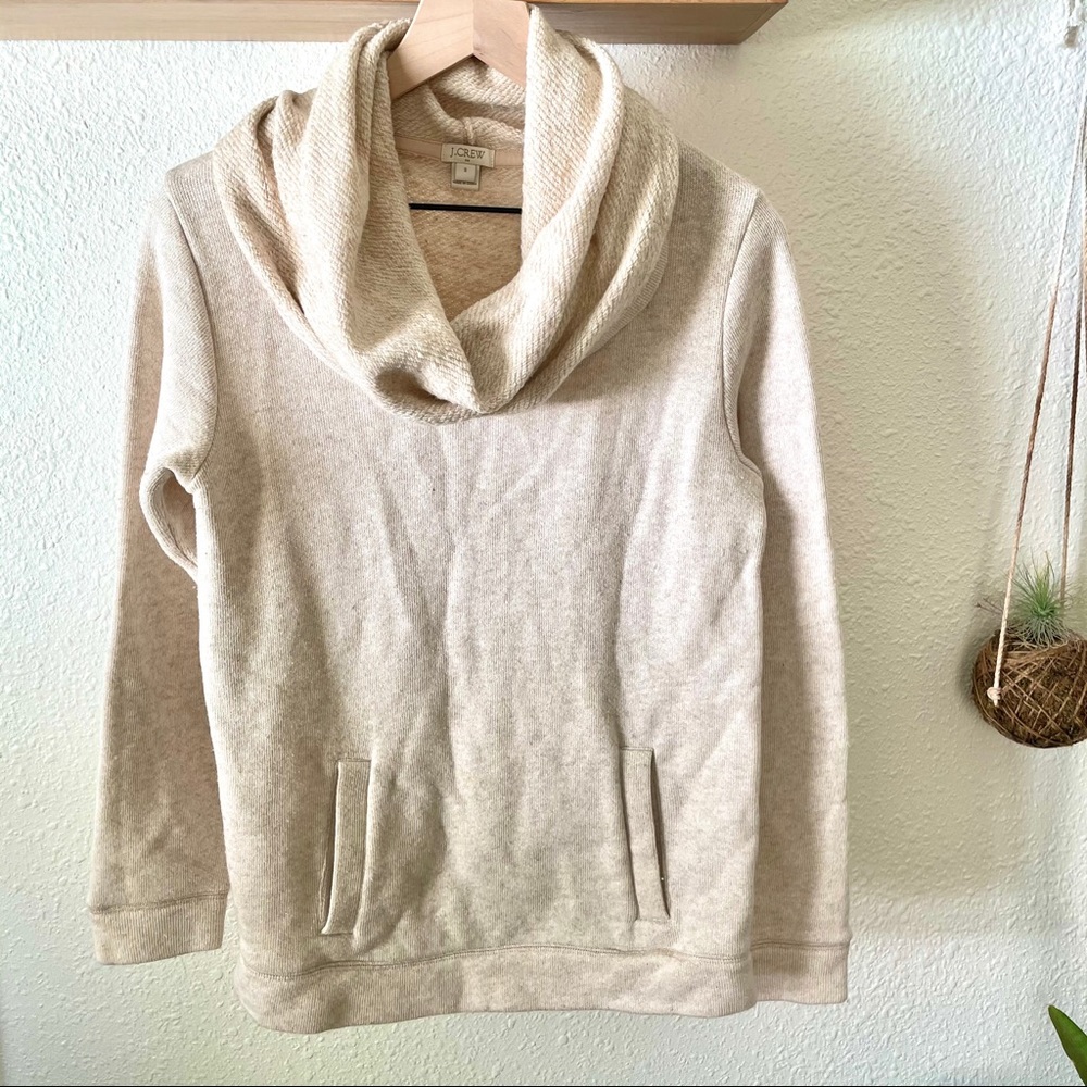 J.Crew oatmeal color cowl neck top